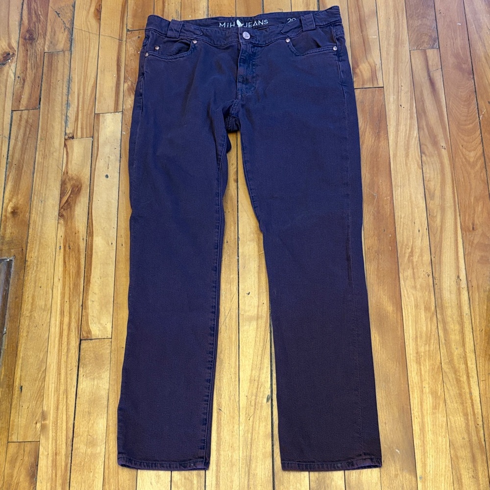MiH JEAN Plum/Eggplant Colour - PARIS AVIATOR Mid Ruse Cropped Slim Leg - 29"